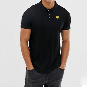 Customizable Men's Black Classic Polo Shirt Offset Heat Transfer Print