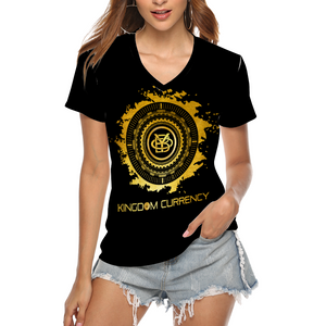 Kingdom Currency All Over Print V-neck T-Shirt Sublimated